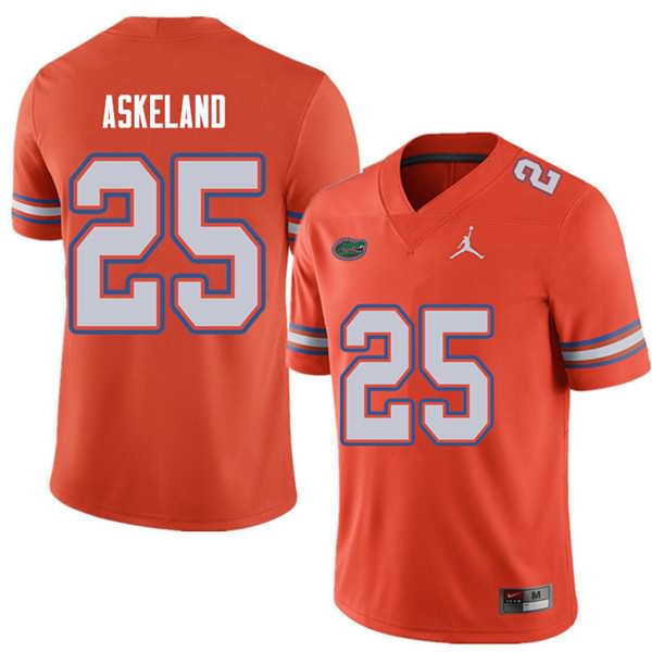 NCAA Florida Gators Erik Askeland Men's #25 Jordan Brand Orange Stitched Authentic College Football Jersey XLI2264WZ